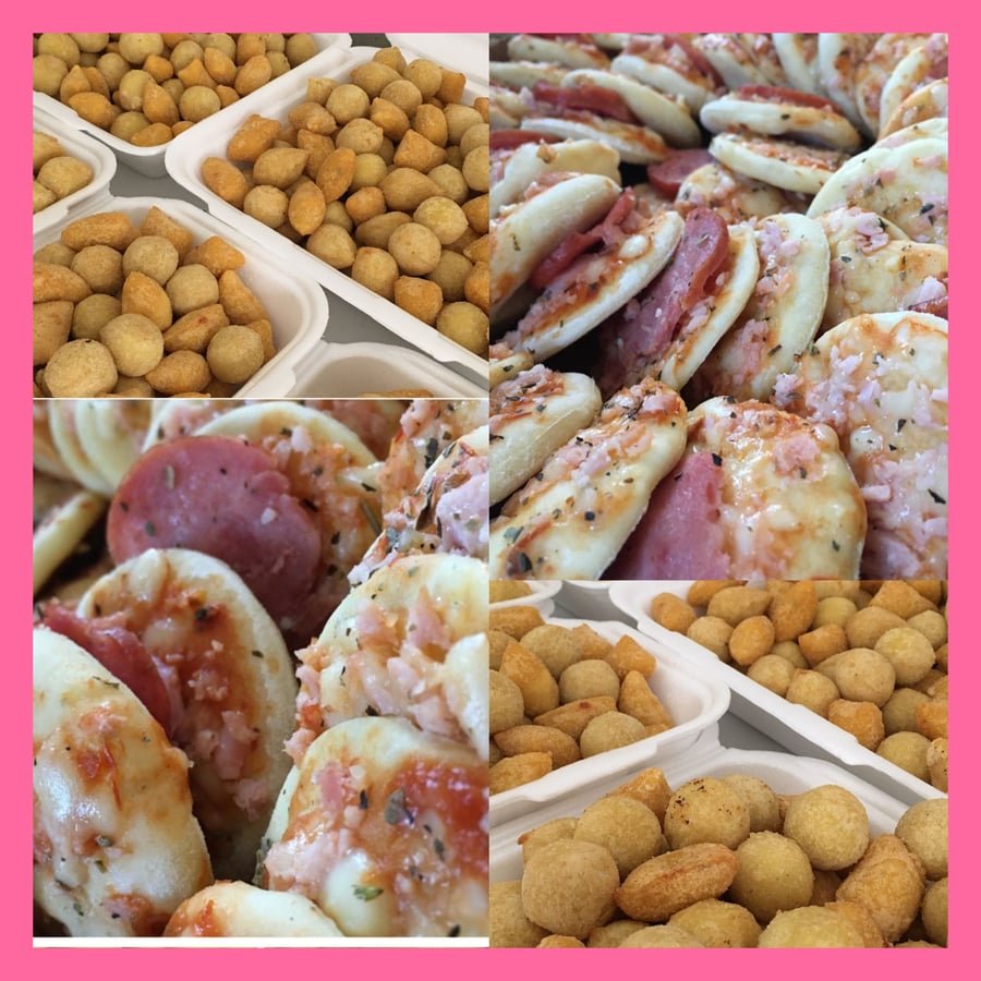100 Salgados + 30 Mini Pizza