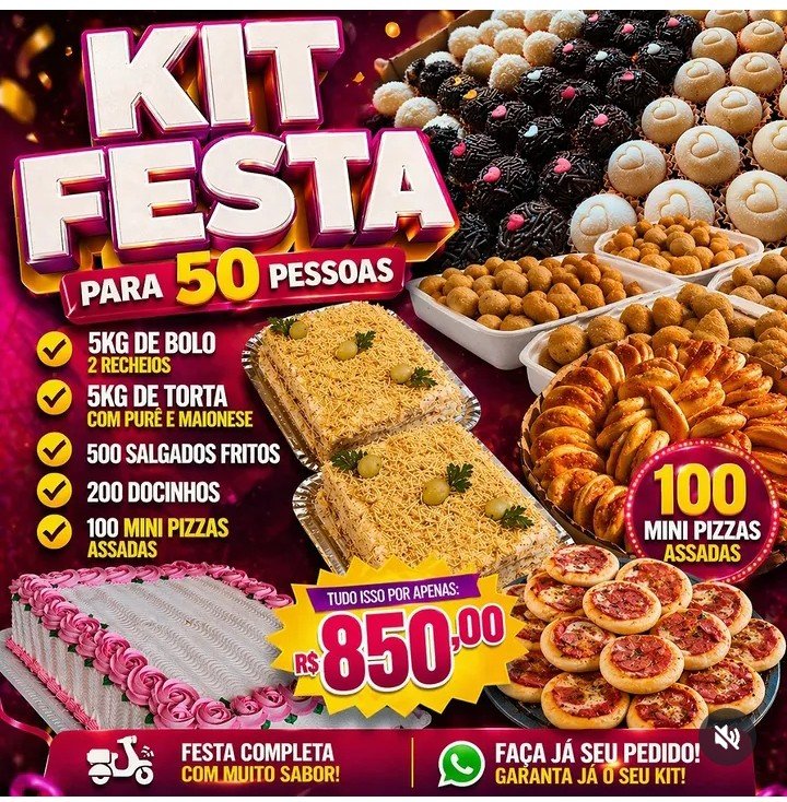 Kit Festa Grande 5kg Bolo + 5kg Torta
